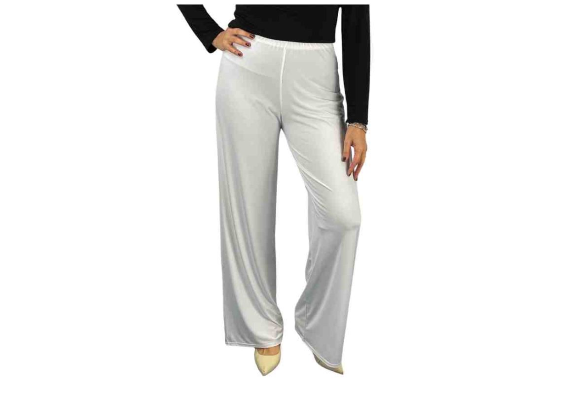 Women's Pants Palazzo Vita Alta Tasche Bottone Soft Casual Elegant – LE  STYLE DE PARIS